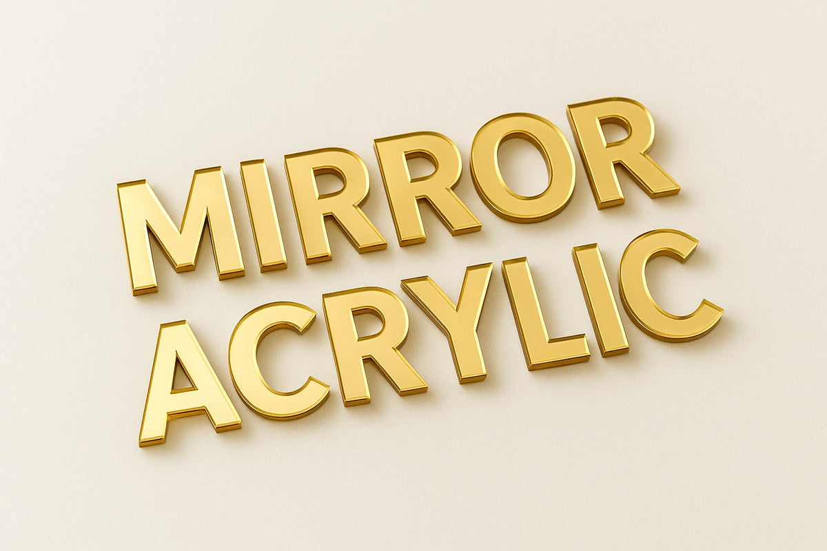 Acrylic Self-Adhesive Letters - Gold Mirror, Silver Mirror, Rose Mirror, Black, White & Anhracite - Price per single letter