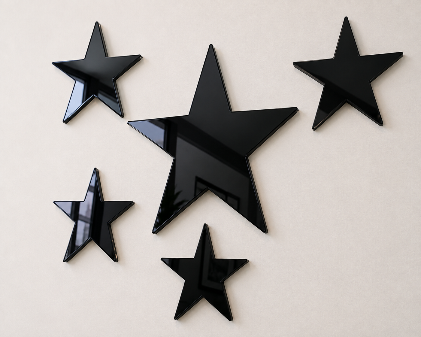 Mirror Acrylic Wall Decor Stars Gold, Silver, Rose Gold Perspex Wall Art White Anthracite Black