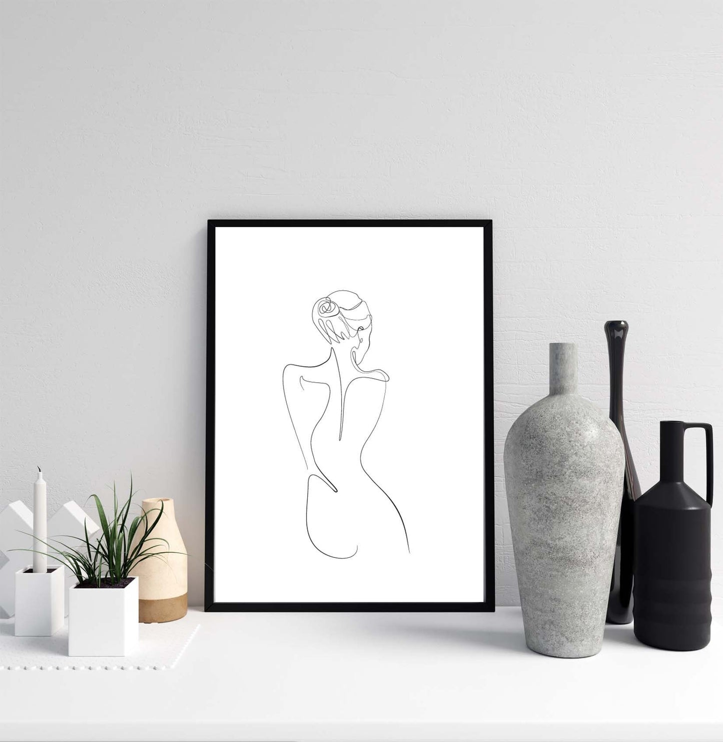Women's Back Poster Print home wall art decor one line modern design