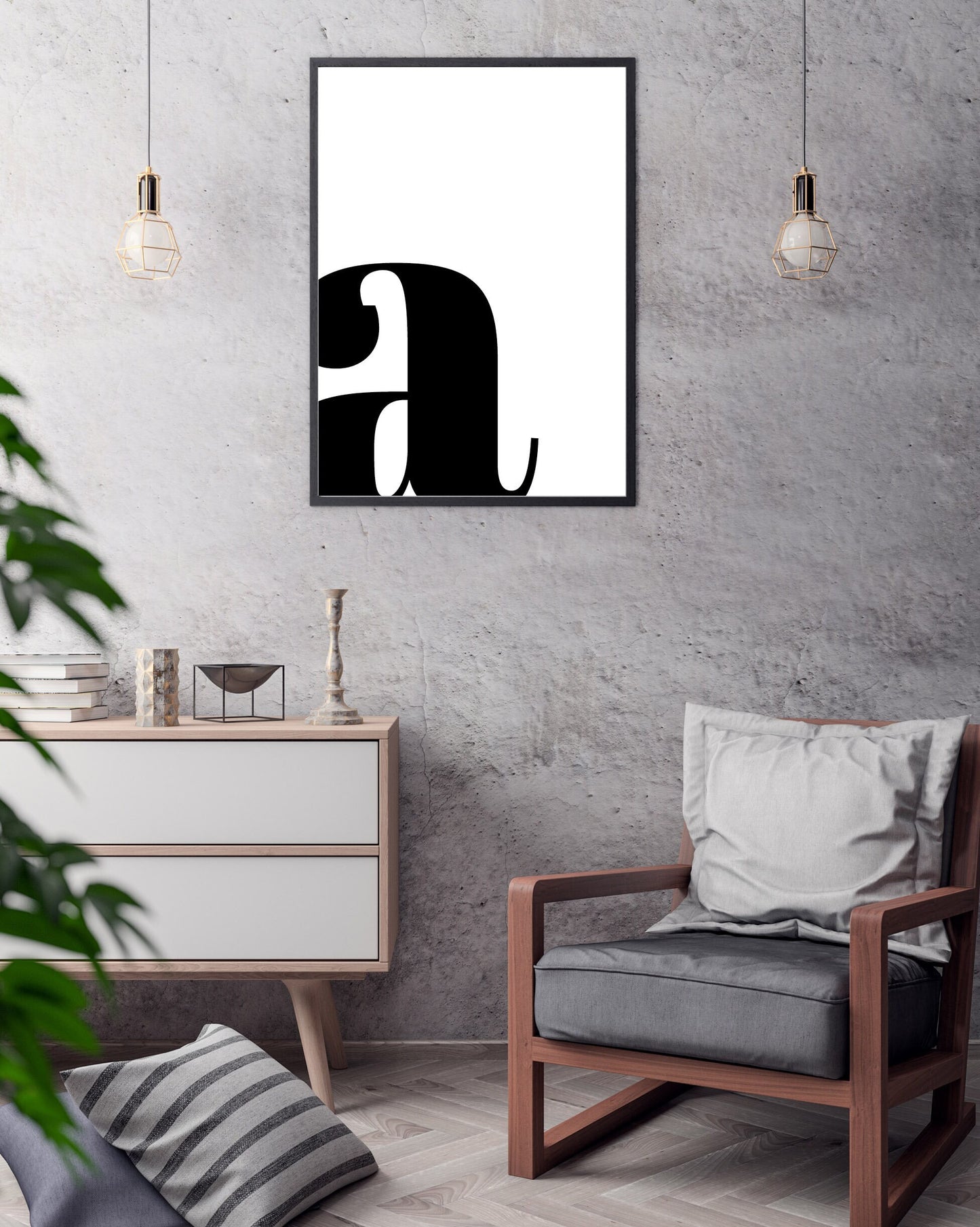 Letter A poster print home wall art decor letter modern minimalistic design