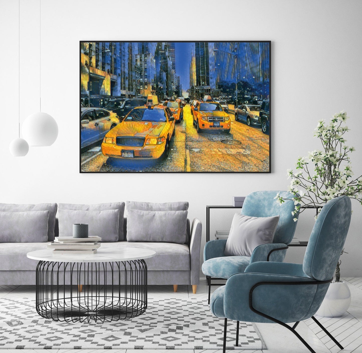 New York poster print home wall art decor modern yellow New York City