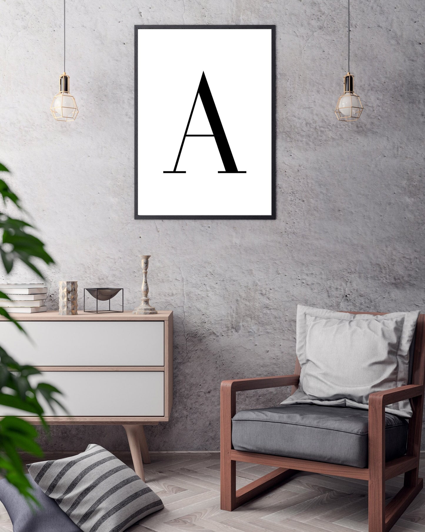 Typography poster print home wall art decor modern wedding letters