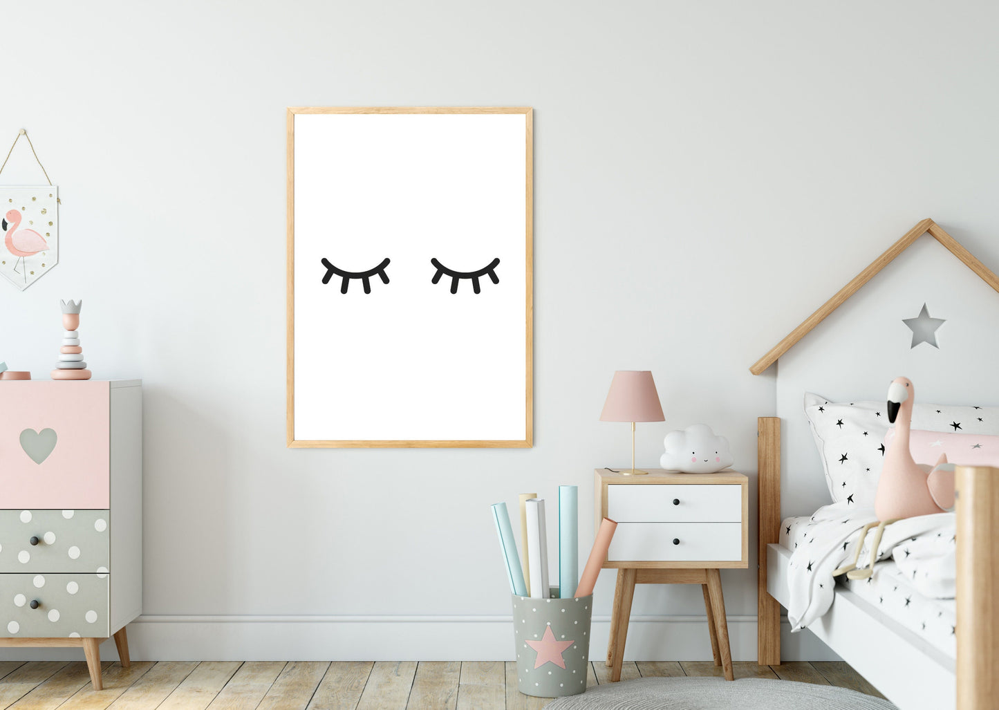 Sleepy Eyelashes poster print Eyelashes print Kids Art Wall Art Wall Decor Poster Nursery Wall Decor Print