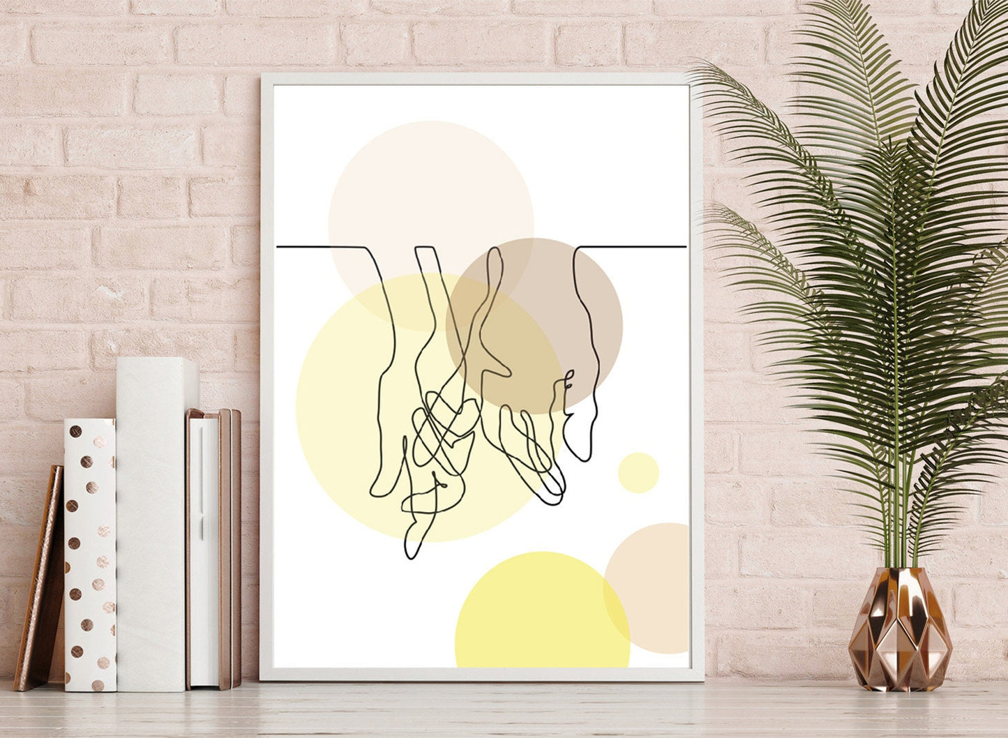 Holding Hands One Line Poster Print Home Accessories Gift Ideas Love art Abstract print