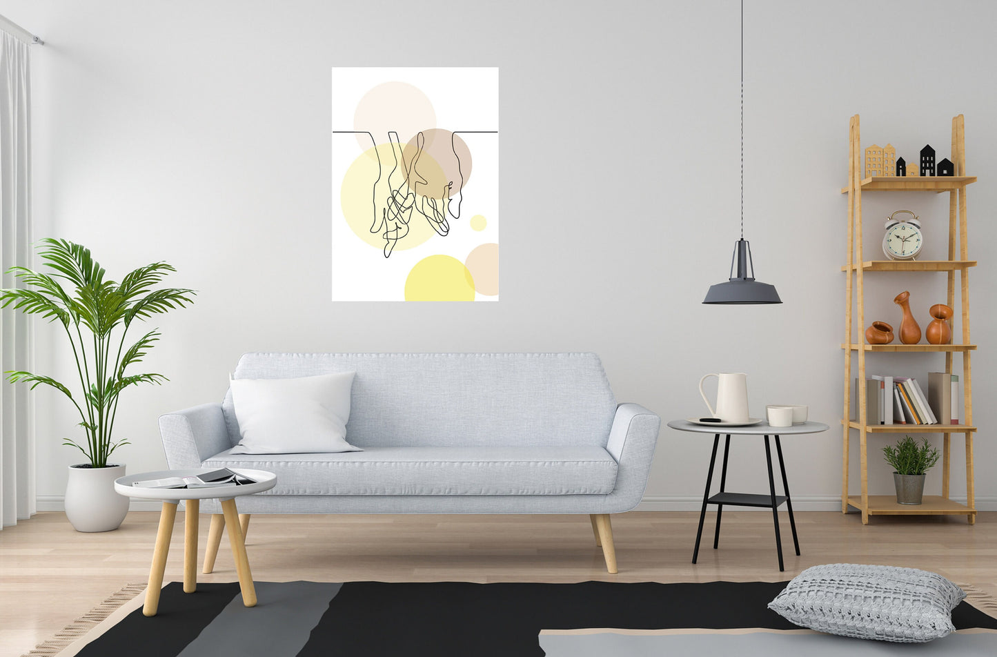 Holding Hands One Line Poster Print Home Accessories Gift Ideas Love art Abstract print