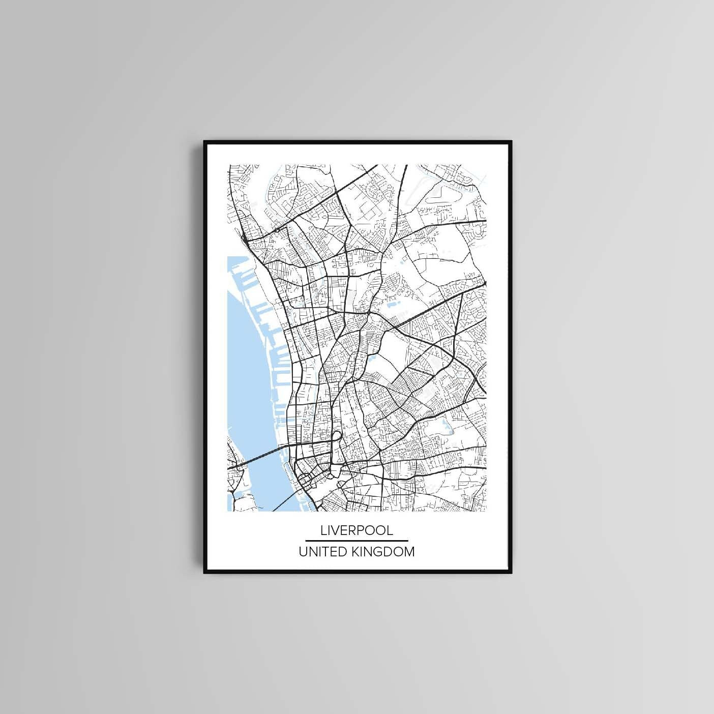 Liverpool Map Poster Wall art Poster Print Home Accessories city Print Uk map modern print home decor