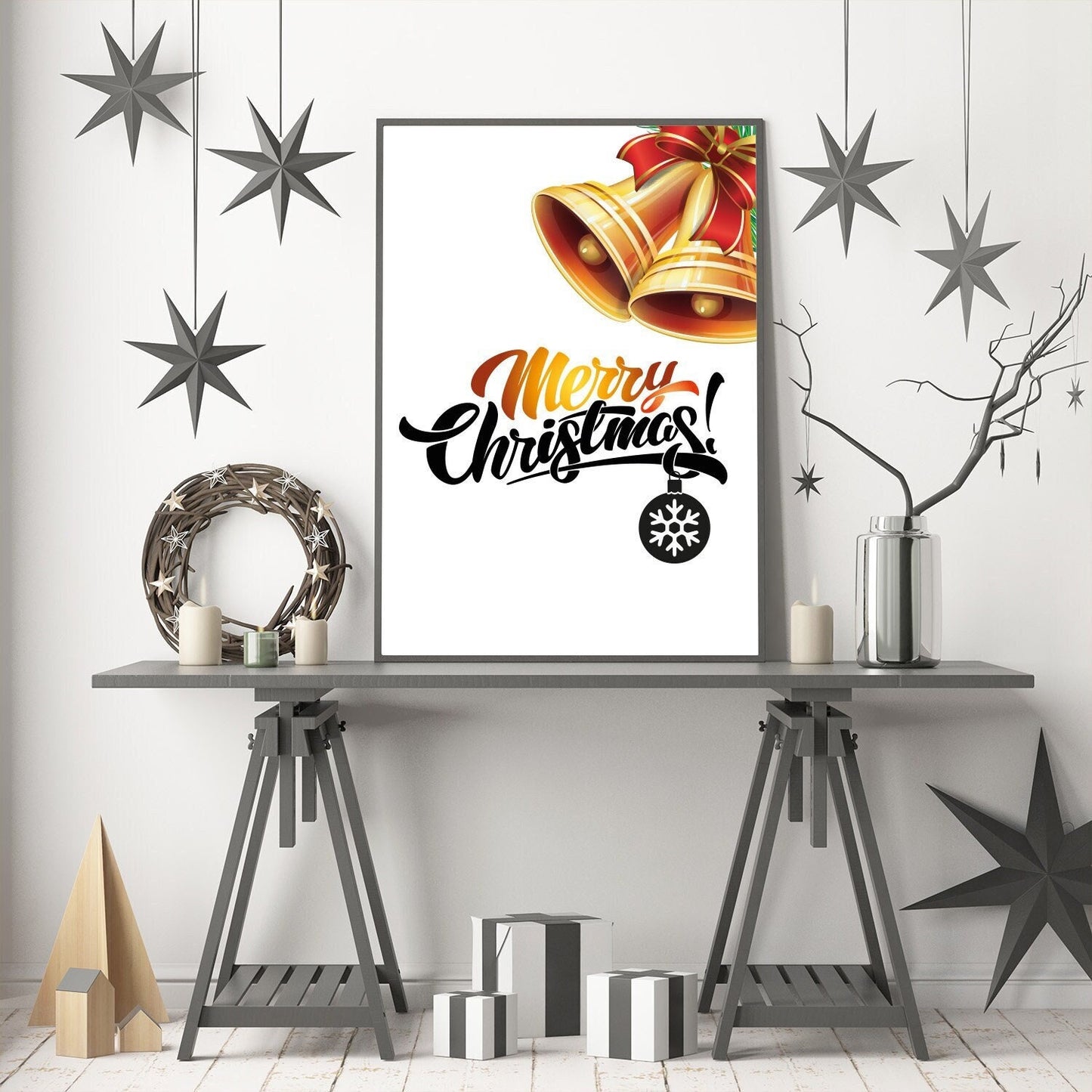 Jingle Bells poster prints festive Christmas décor wall art poster gift ideas home decor dorm accessories