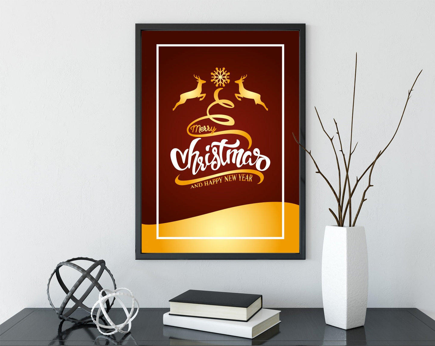 Christmas Deers , Prints, Festive, Christmas décor, Wall art, Poster, Gift, Home Decor, Dorm accessories