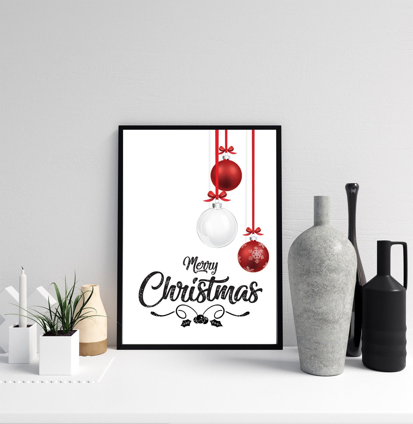 Christmas Baubles, Festive, Christmas décor, Wall art, Poster, Prints, Gift, Home Decor, Dorm accessories
