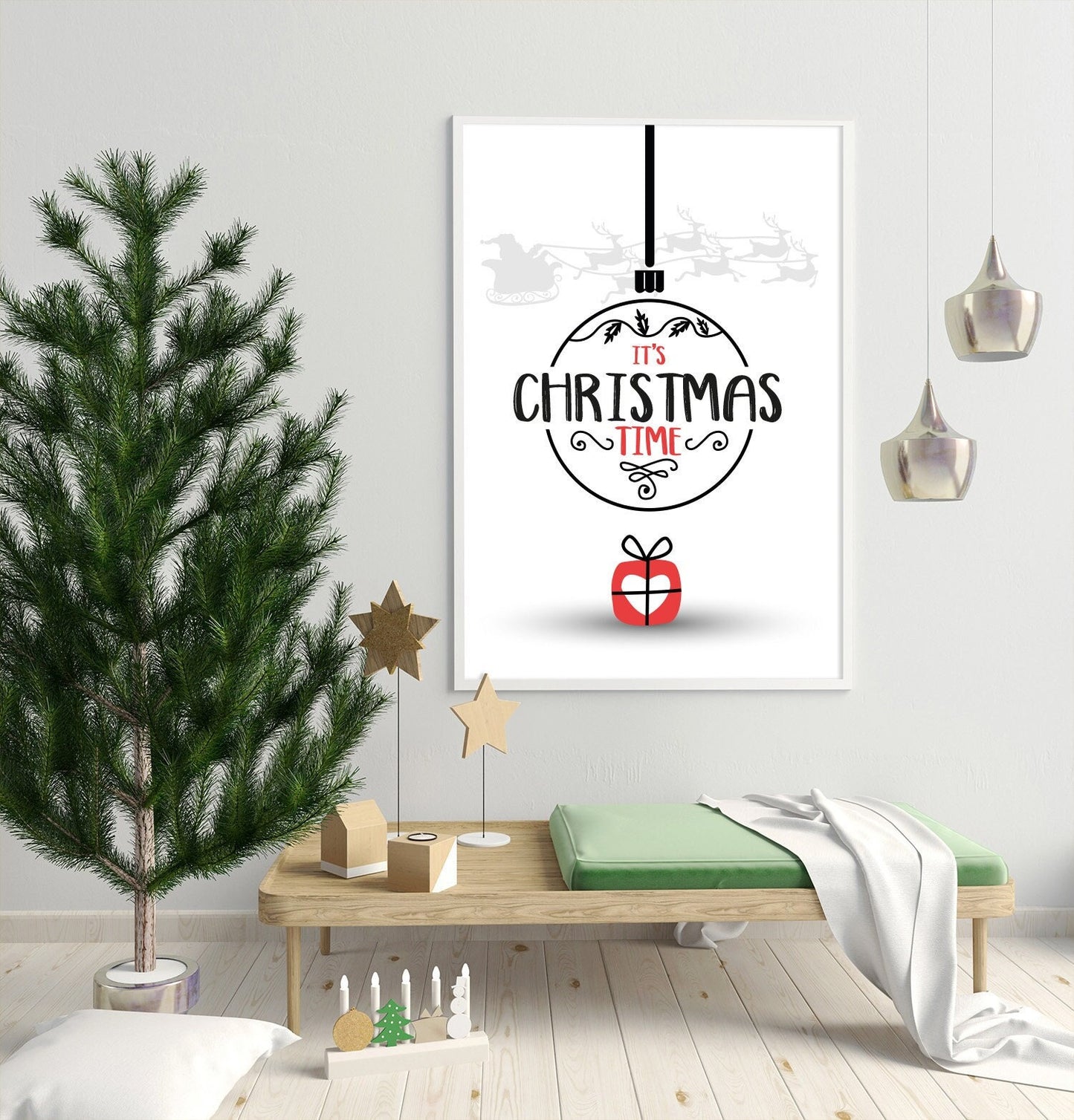 It's Christmas Time Poster, Prints, Festive, Christmas décor, Wall art, Poster, Gift, Home Decor, Dorm accessories