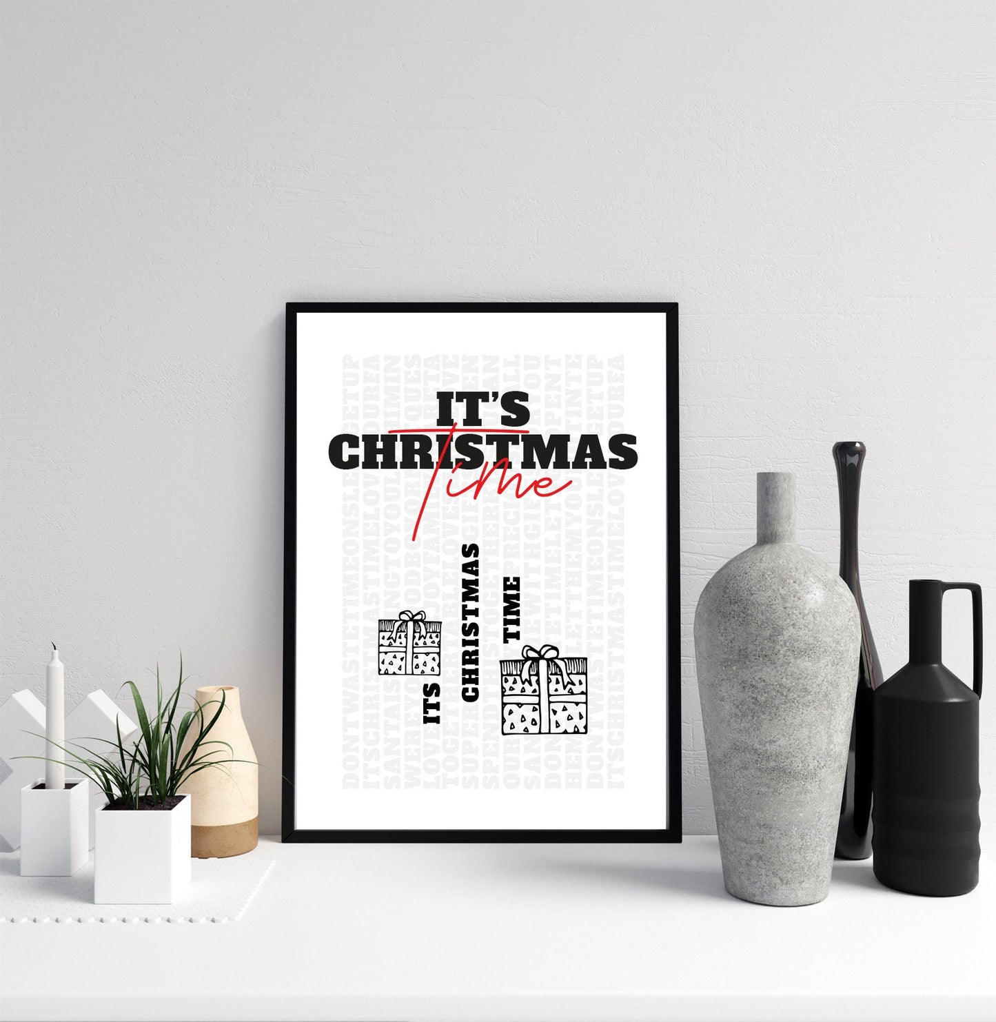 It's Christmas Time Poster, Prints, Festive, Christmas décor, Wall art, Poster, Gift, Home Decor, Dorm accessories