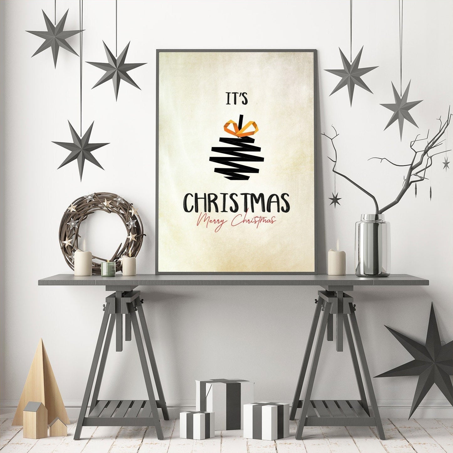 It's Christmas Poster, Eco Prints, Festive prints, Christmas décor, Wall art, Poster, Gift Ideas, Home Decor, Dorm accessories