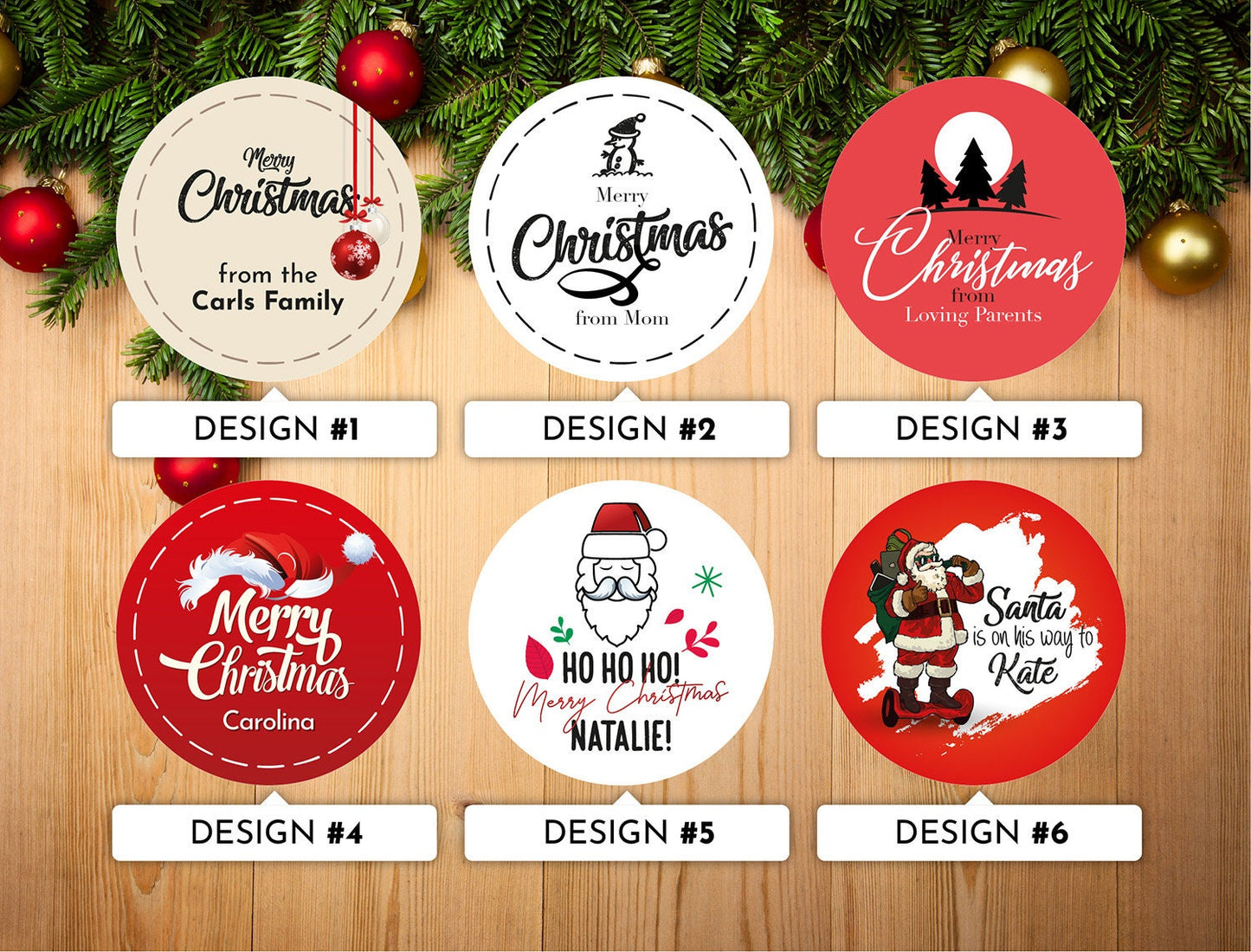Personalized Christmas stickers , Prints, Festive Stickers, Christmas décor, Gift stickers, Envelope seal,