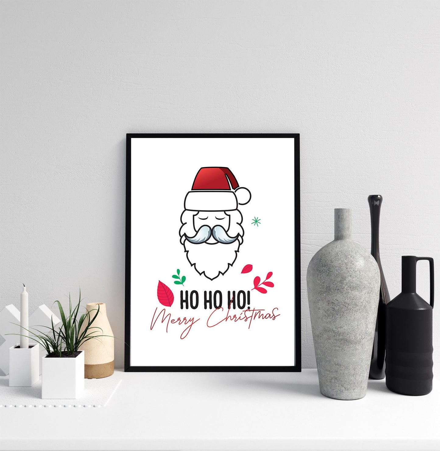 Ho Ho Ho, Christmas, Santa, Festive, Christmas décor, Wall art, Poster, Prints, Gift, Home Decor, Dorm accessories