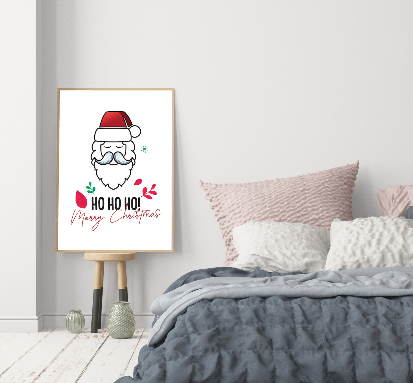 Ho Ho Ho, Christmas, Santa, Festive, Christmas décor, Wall art, Poster, Prints, Gift, Home Decor, Dorm accessories