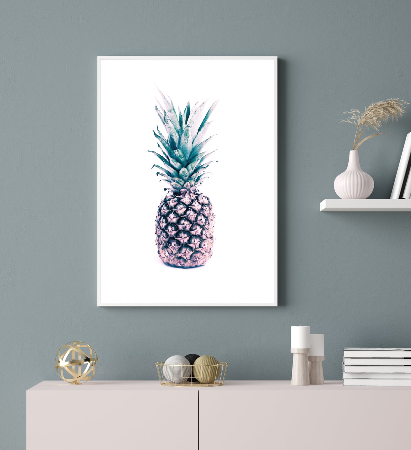 Pineapple poster print home wall art decor fruit
