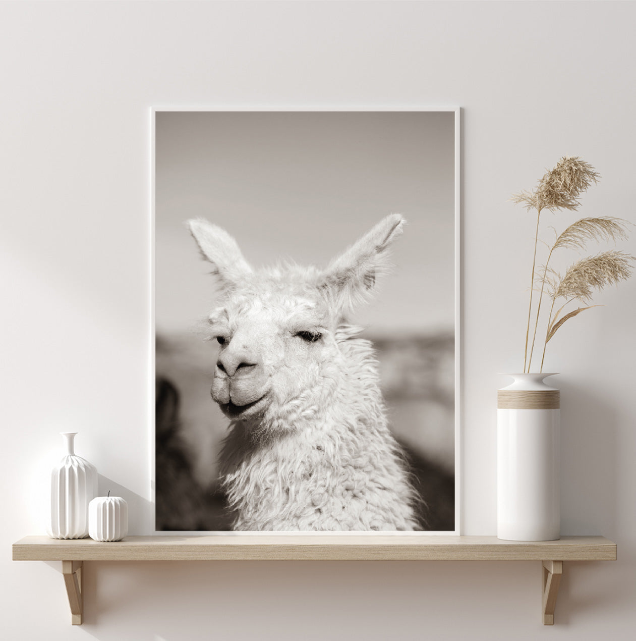 Lama poster print home wall art decor black and white modern poster