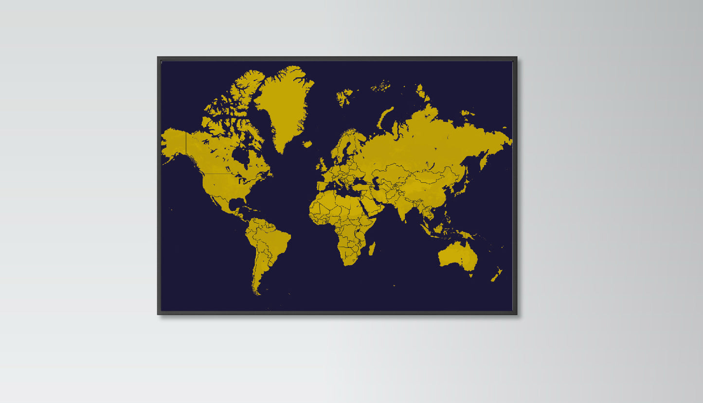 World map poster print home wall art decor modern multiple styles design