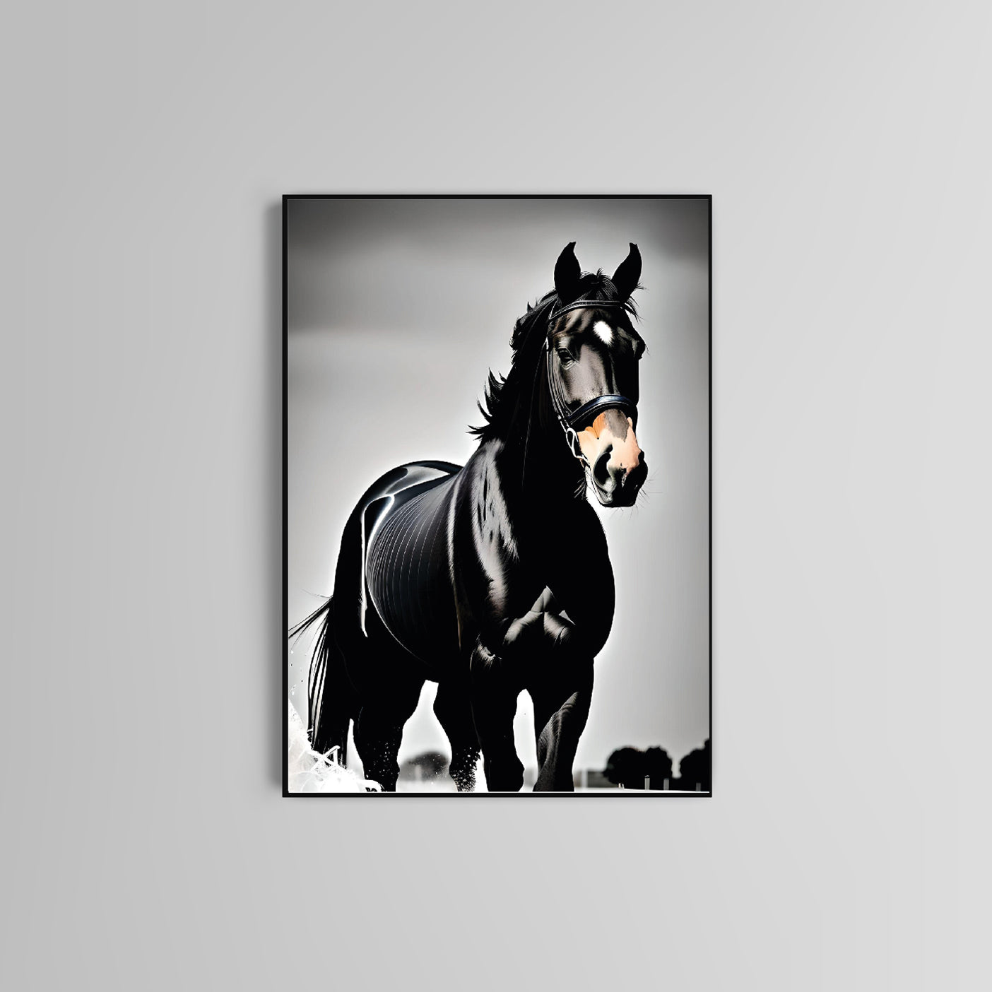 Black Horse poster print home wall art decor animal elegant modern print