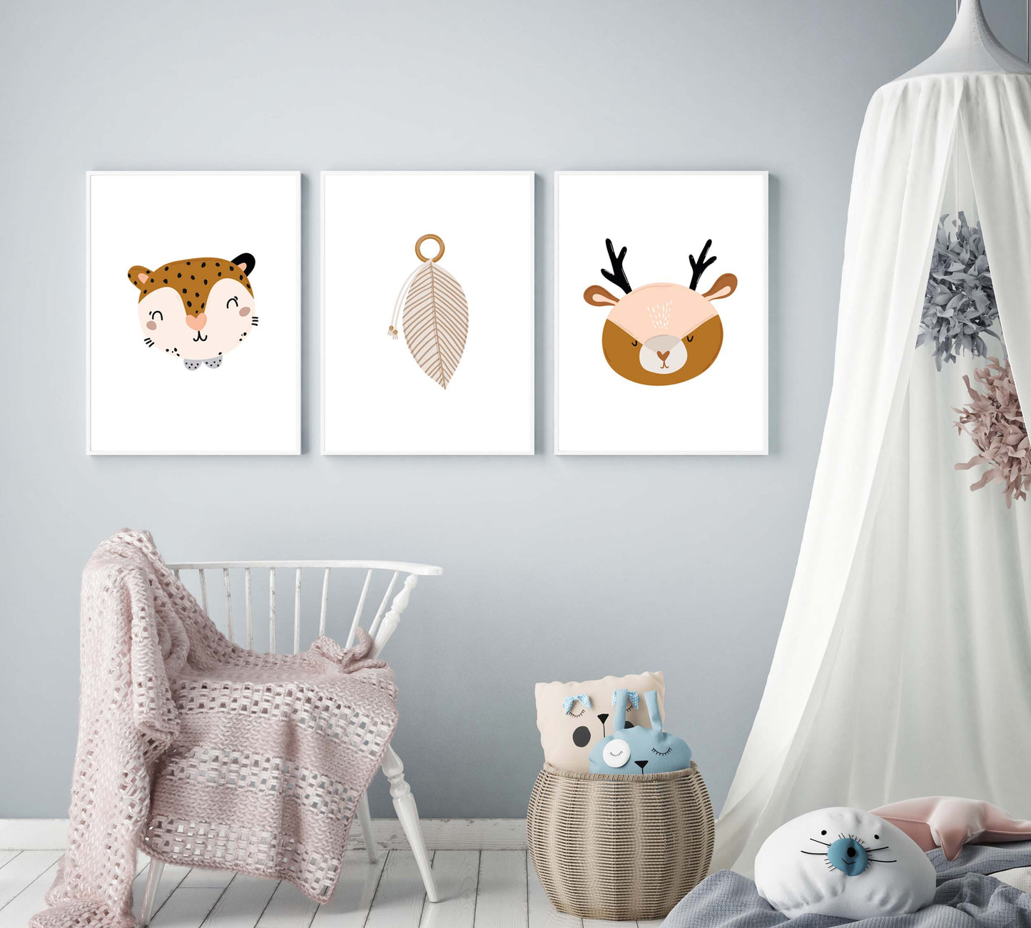 Animals poster print home wall nursery art decor modern kids animal design
