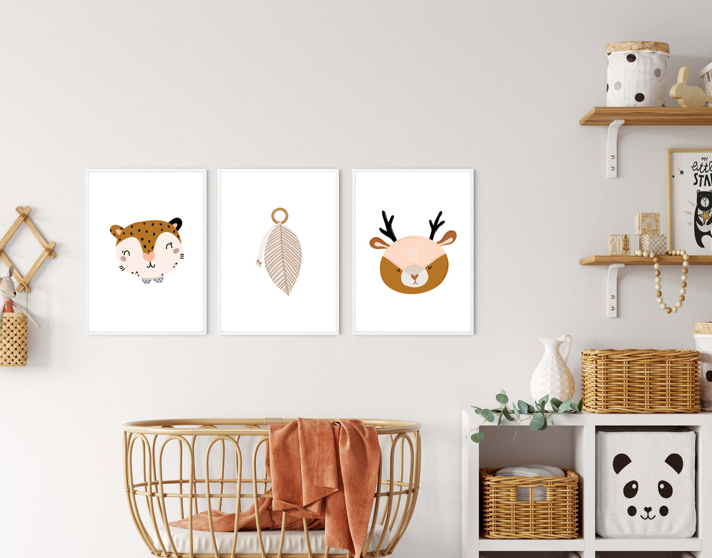 Animals poster print home wall nursery art decor modern kids animal design