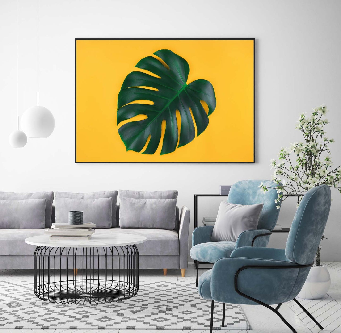 Monstera Leaves poster print home wall art decor monstera plant modern design