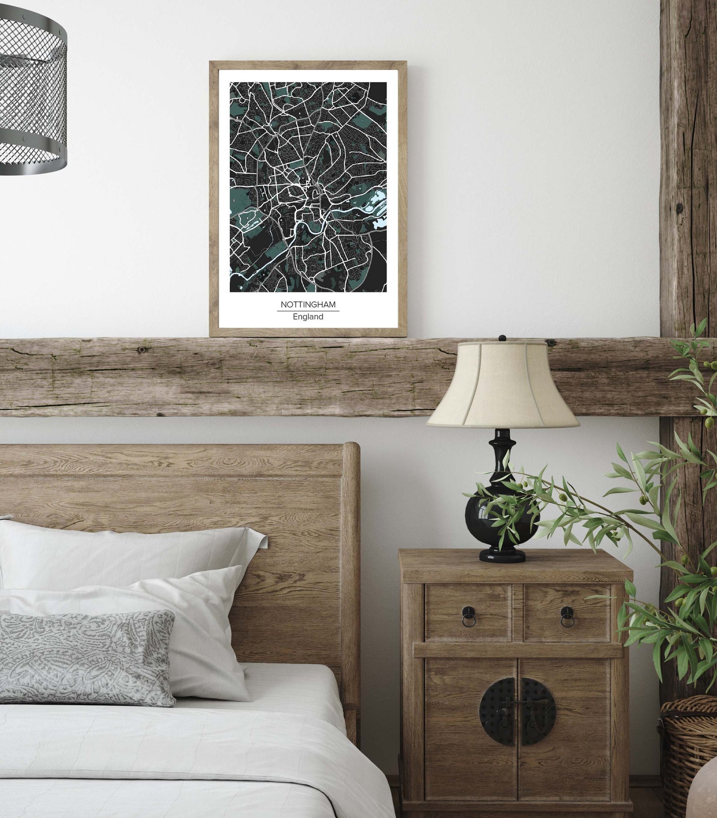 Nottingham Map Print Poster Home accessories Gift Ideas Wall Art Office Decor School Kids Decor