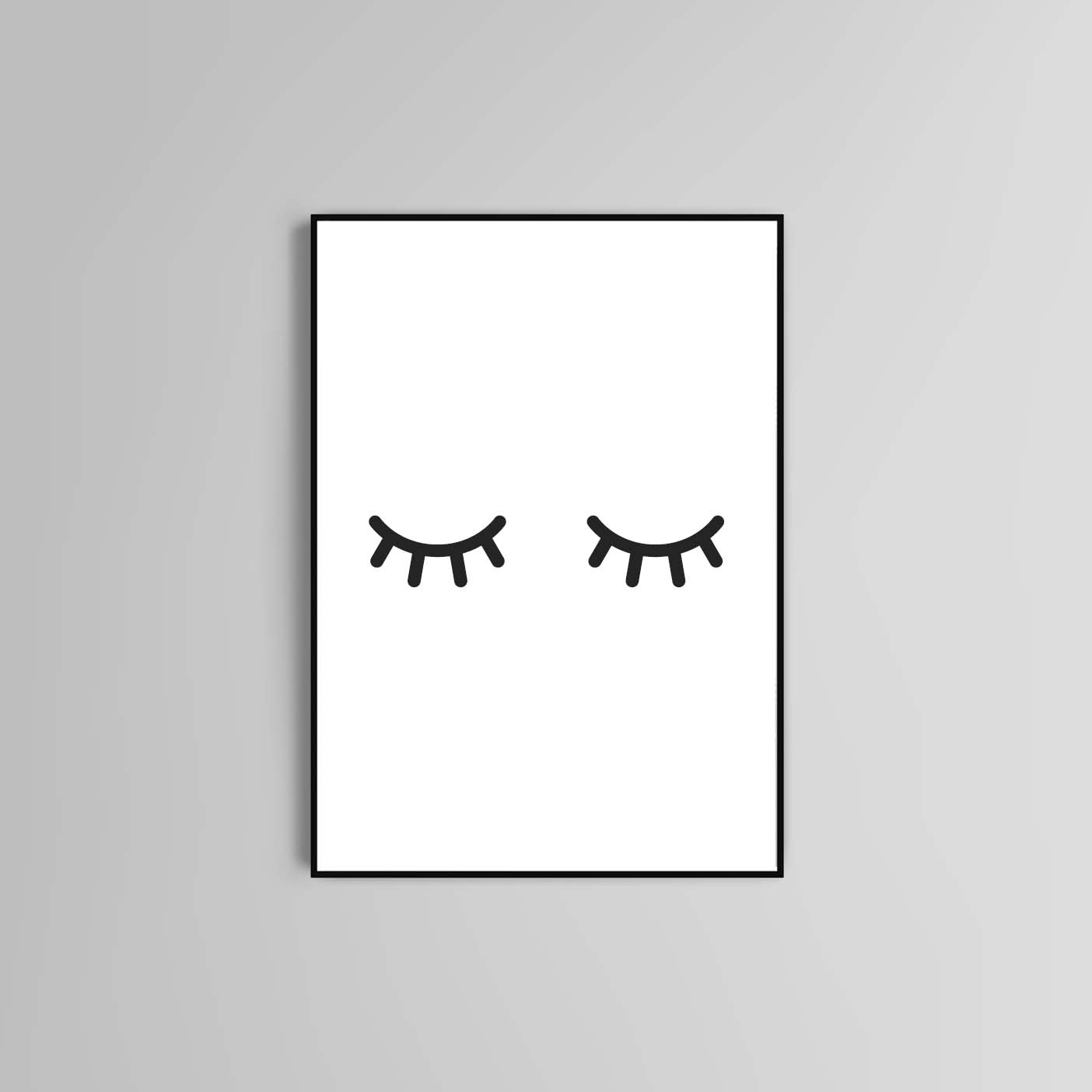 Sleepy Eyelashes poster print Eyelashes print Kids Art Wall Art Wall Decor Poster Nursery Wall Decor Print