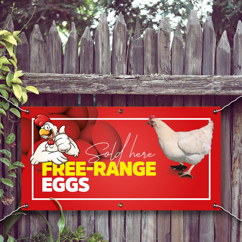 PVC Banner Free Range Eggs Promotional Print Outdoor Waterproof High Quality