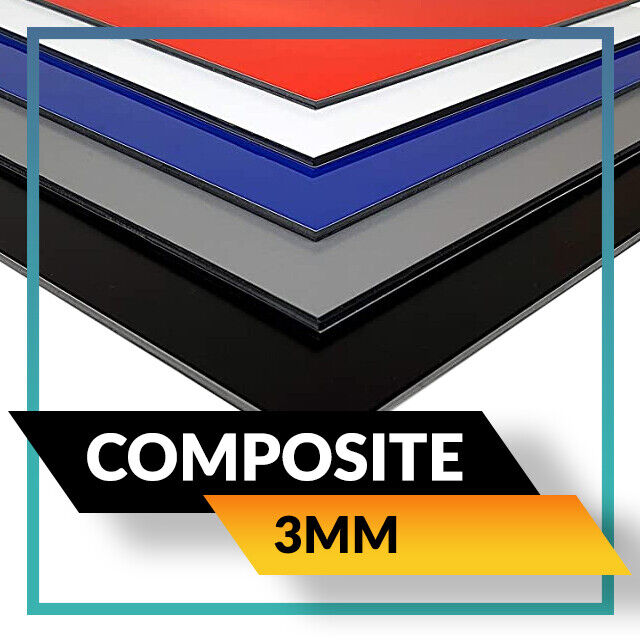 Colours Aluminium Composite 3mm Blank Board (dibond) Sign Black Red White Blue