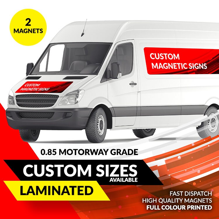 2 x Magnetic Van Signs Removable Personalised business signage