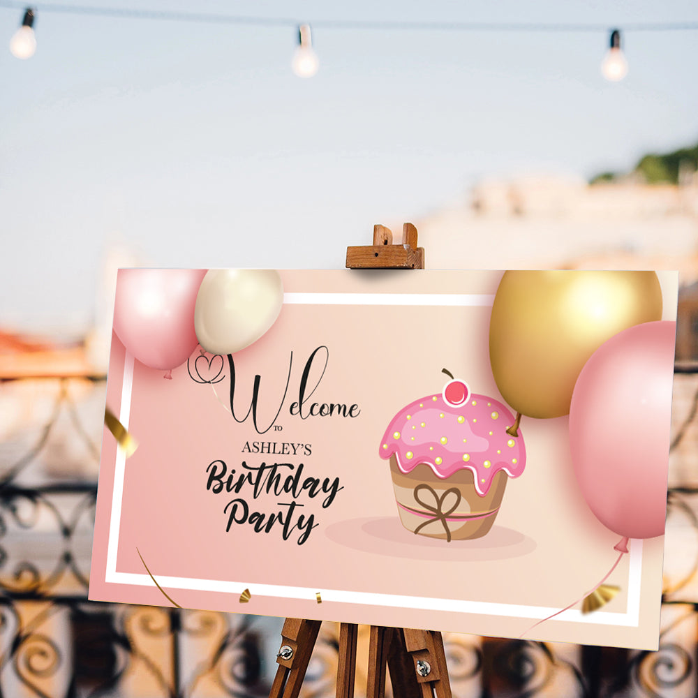 Birthday Sign Foamex 5mm Celebration Personalised Birthday Printed Fooamex Board - no stand