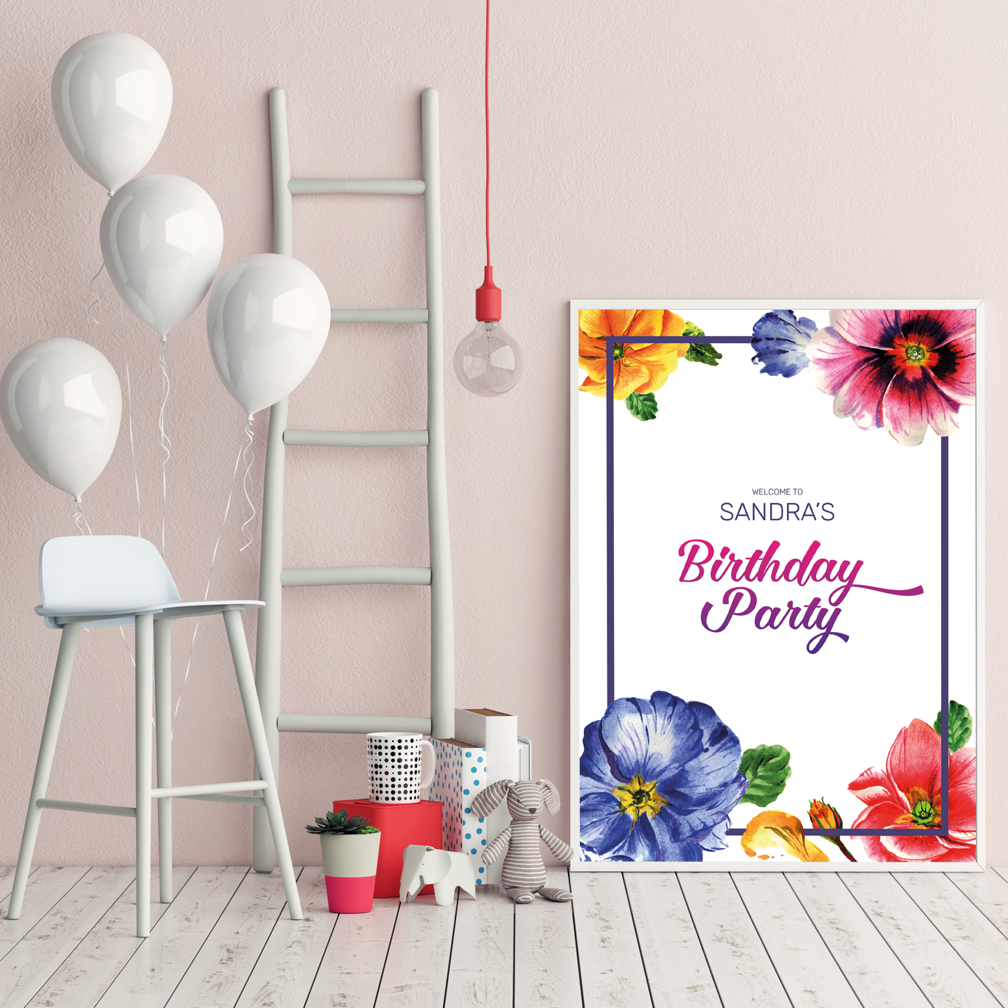 Birthday Sign Foamex 5mm Celebration Personalised Birthday Printed Fooamex Board - no stand