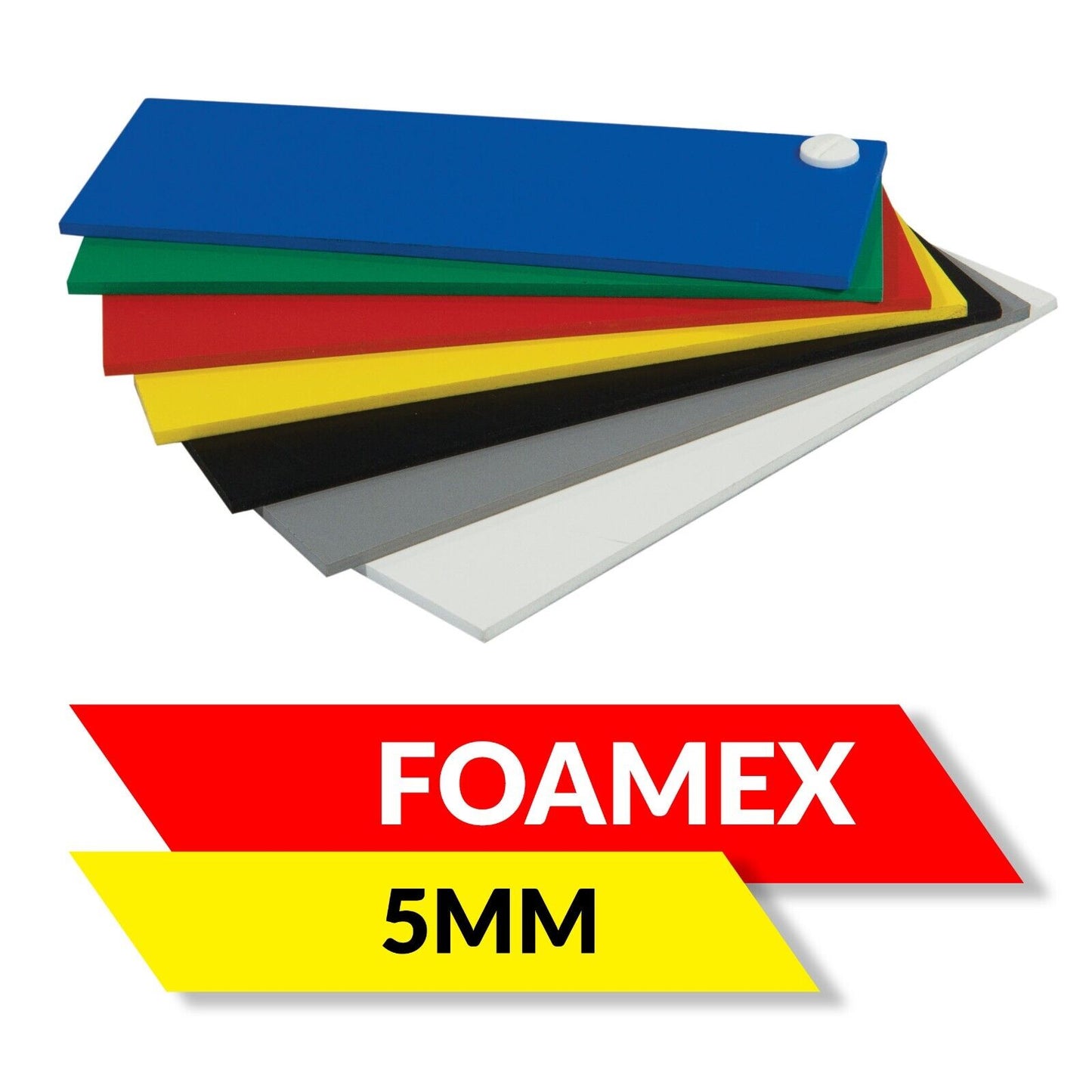 Foam PVC Light Weight Signage Sheet 5mm or 3mm - Foamex® Board Blanks Craft White Black Red Green Yellow