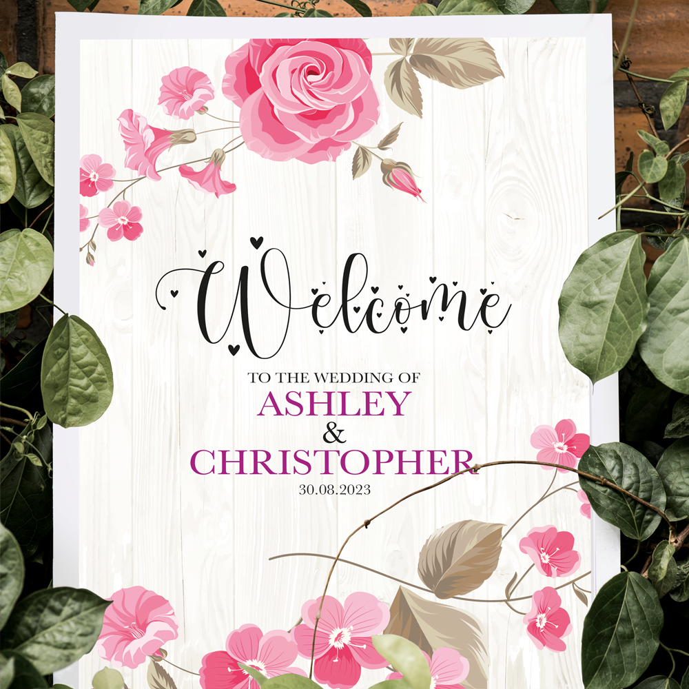 Wedding Sign Foamex 5mm Celebration Personalised reception Printed Fooamex Board - no stand