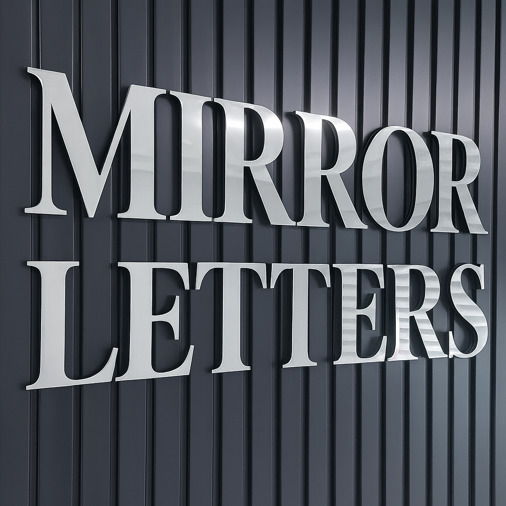 Acrylic Self-Adhesive Letters - Gold Mirror, Silver Mirror, Rose Mirror, Black, White & Anhracite - Price per single letter