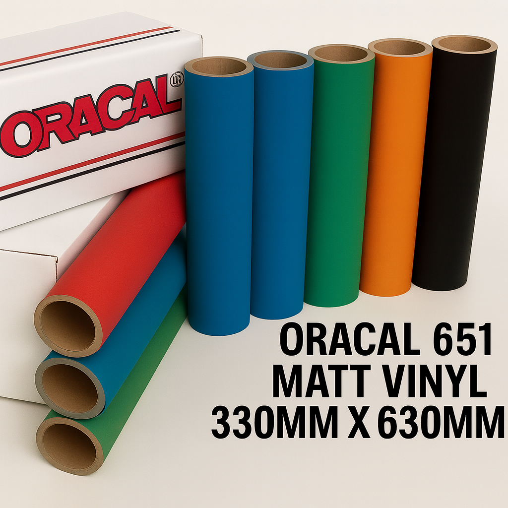 Matt 330mm x 630mm Vinyl Sheets Self Adhesive Oracal 651  All 56 Colours Available