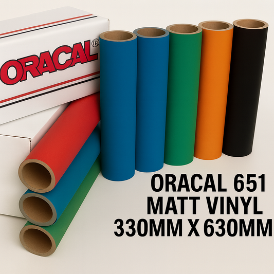 Matt 330mm x 630mm Vinyl Sheets Self Adhesive Oracal 651  All 56 Colours Available
