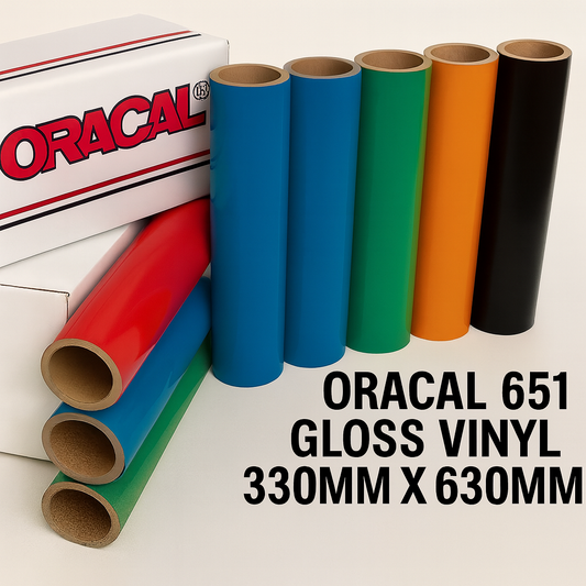 Gloss 330mm x 630mm Vinyl Sheets Self Adhesive Oracal 651  All Colours Available