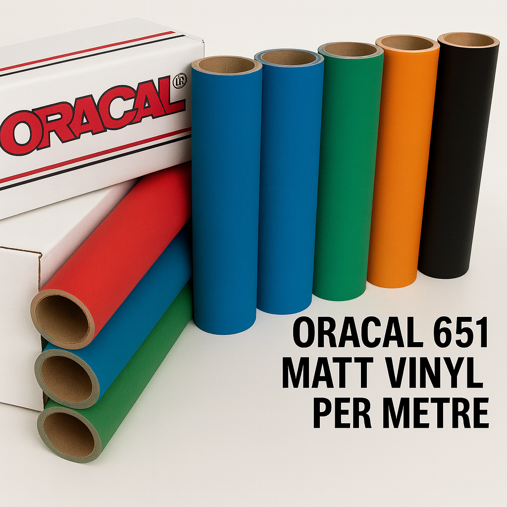 Matt 1000mm (1 metre) x 630mm Vinyl Sheets Self Adhesive Oracal 651  All 56 Colours Available