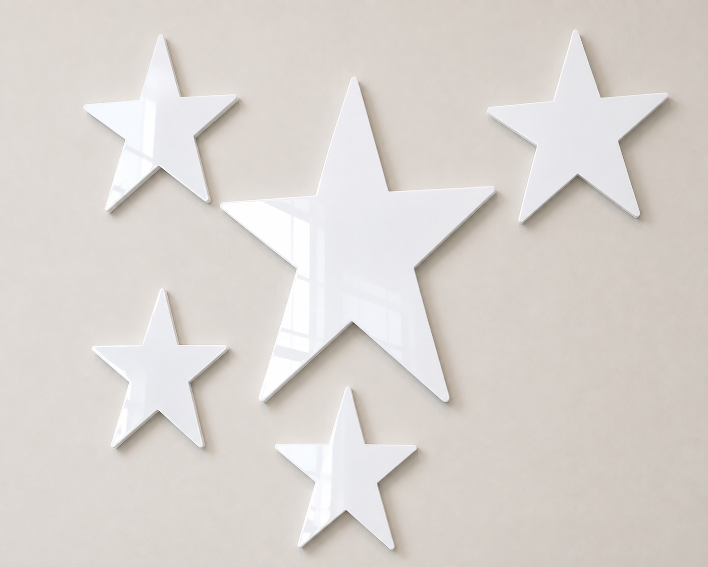 Mirror Acrylic Wall Decor Stars Gold, Silver, Rose Gold Perspex Wall Art White Anthracite Black
