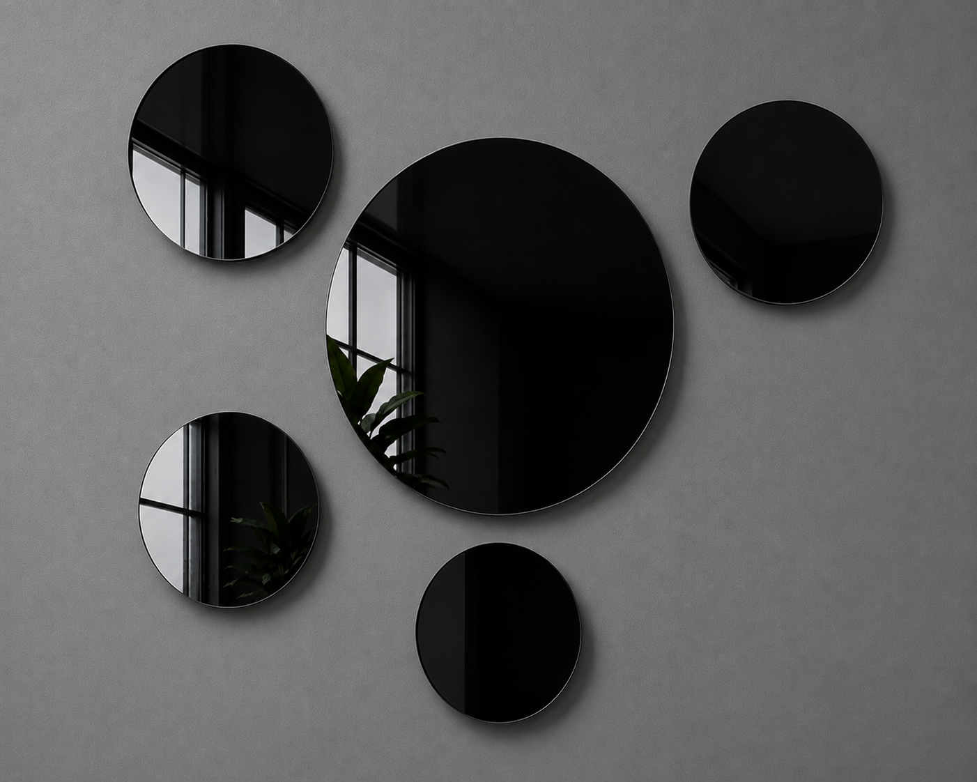 Mirror Acrylic Wall Decor Circles Gold, Silver, Rose Gold Perspex Wall Art White Anthracite Black