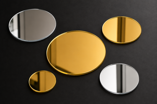 Mirror Acrylic Wall Decor Circles Gold, Silver, Rose Gold Perspex Wall Art White Anthracite Black