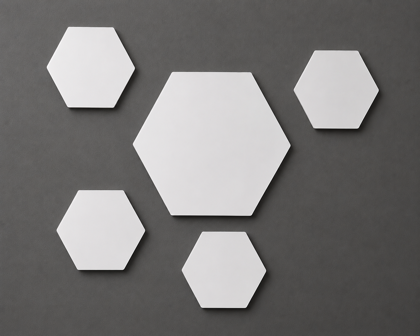 Mirror Acrylic Wall Decor Hexagons Gold, Silver, Rose Gold Perspex Wall Art White Anthracite Black