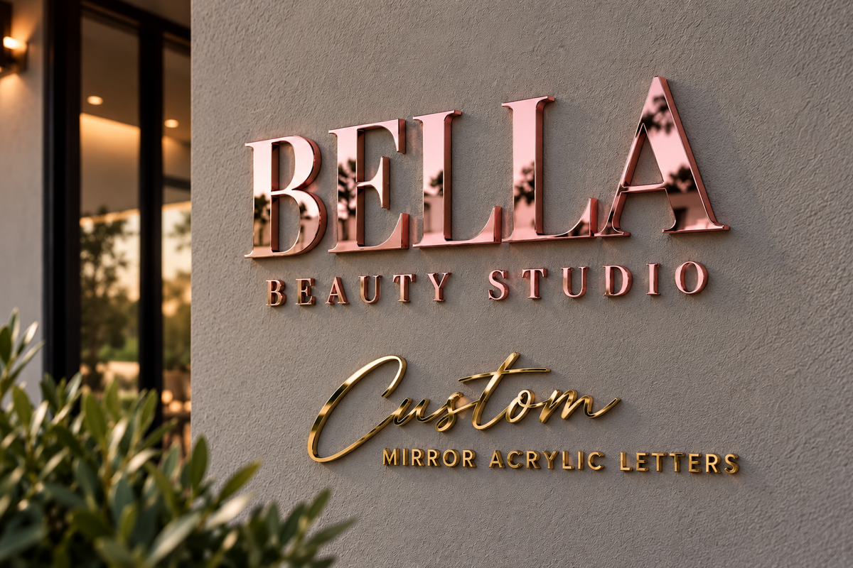 Acrylic Self-Adhesive Letters - Gold Mirror, Silver Mirror, Rose Mirror - Price per single letter