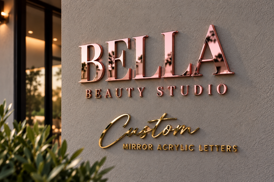 Acrylic Self-Adhesive Letters - Gold Mirror, Silver Mirror, Rose Mirror 3mm - Price per single letter