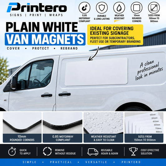 Professional Grade 0.85mm Magnetic Sheet for Temporary Signage and Vehicle Branding - Ideal for Subcontractor Work and Covering Existing Graphics