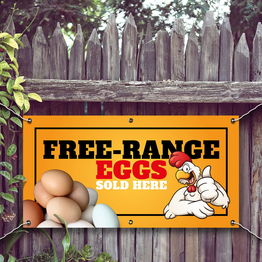 PVC Banner Free Range Eggs Promotional Print Outdoor Waterproof High Quality