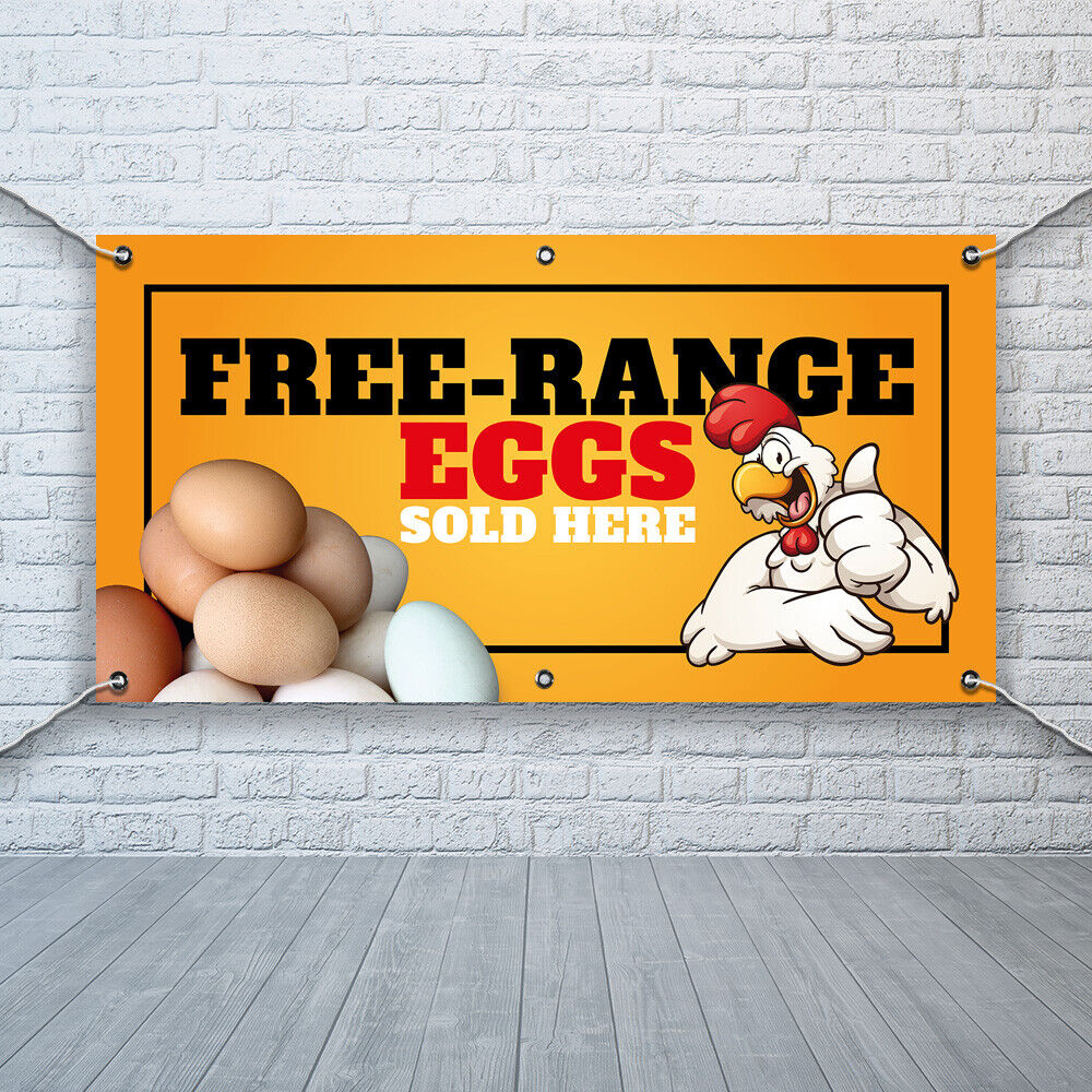 PVC Banner Free Range Eggs Promotional Print Outdoor Waterproof High Quality