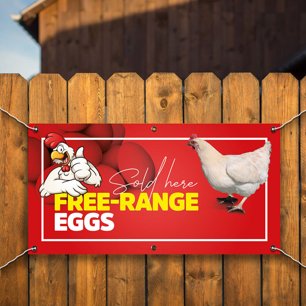 PVC Banner Free Range Eggs Promotional Print Outdoor Waterproof High Quality